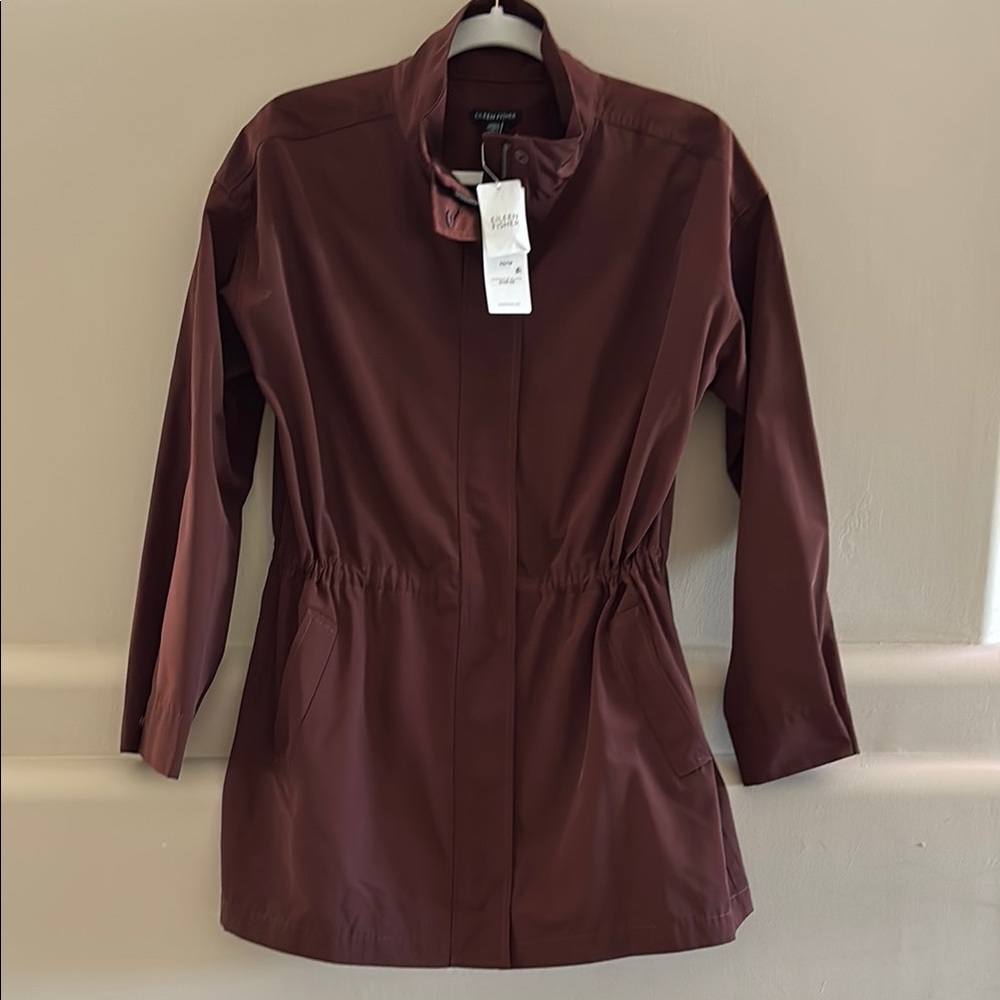 Eileen Fisher Anorak Coat. Brownstone. XS. Gorgeous Color. NWT.